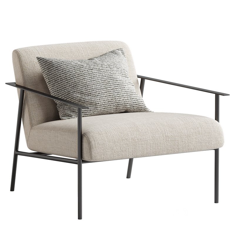 Tracy Fabric Lounge Chair Beige Image 3