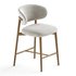 Curved Linen Backrest Bar Stools - Thumbnail 1