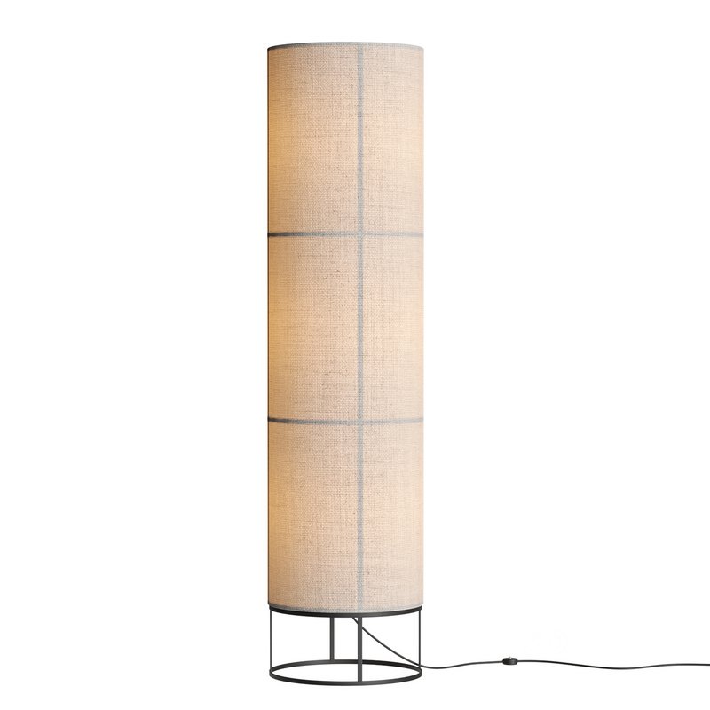 Hana 3 Light Floor Lamp in Black with Natural Linen Shade Image 3