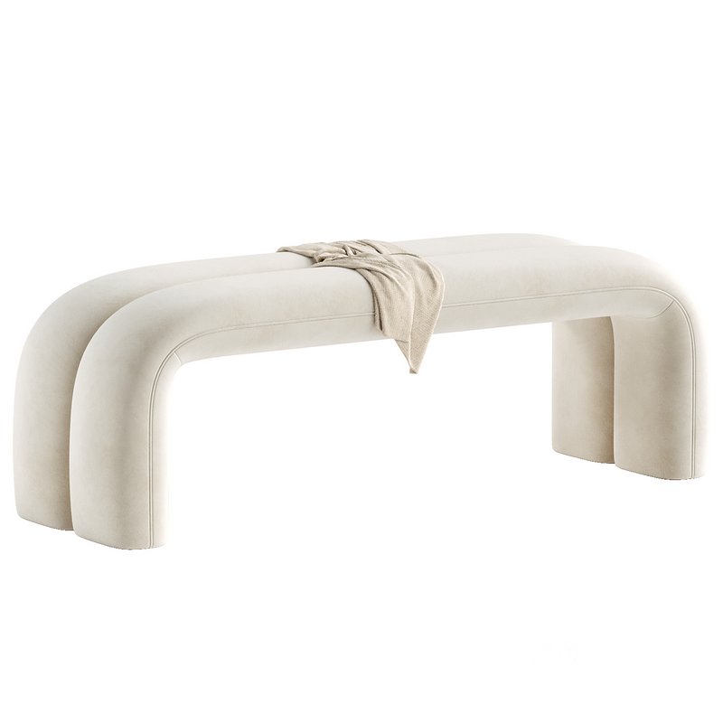 Leigh Velvet Channeled Bench Image 1