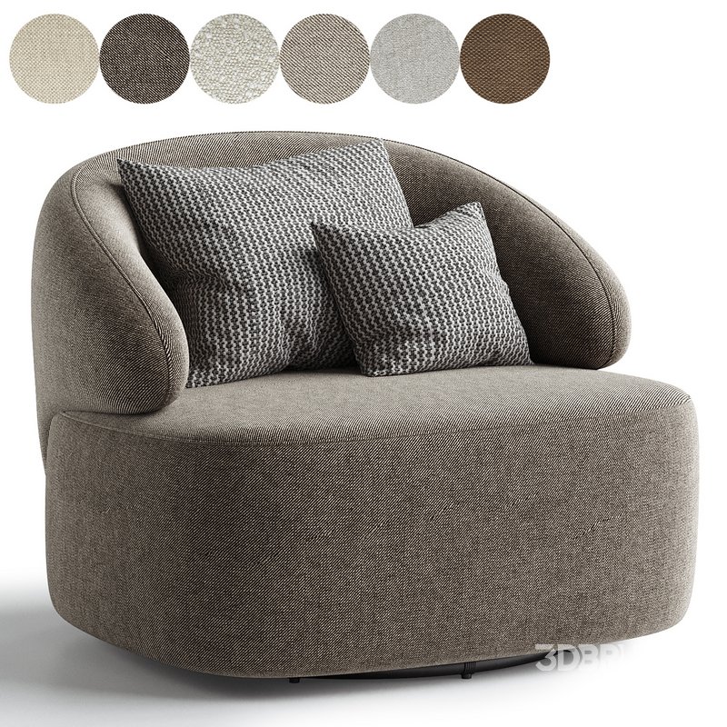 Upholstered Swivel Armchair Image 1
