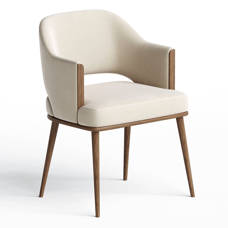 Contemporary Dining Chair Upholstered in Velvet Image 2