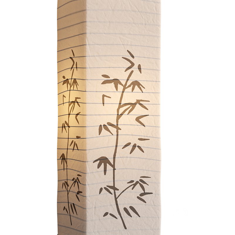 Bamboo printed white paper floor lamp Image 3