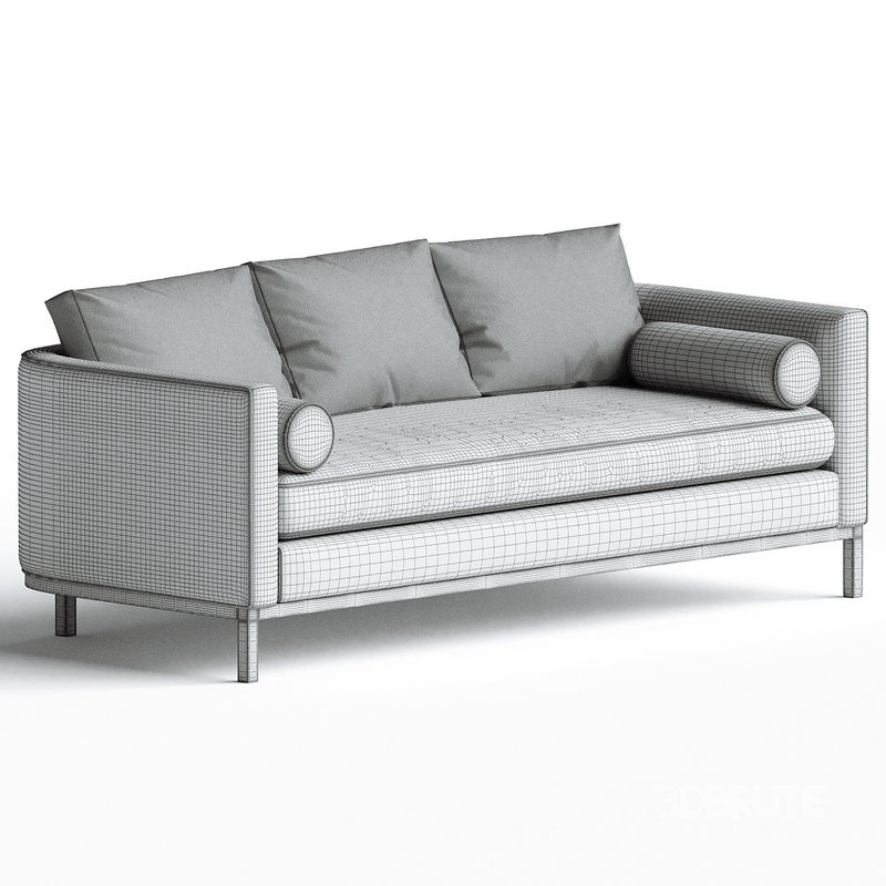 Mohair Curved Back Sofa by Lawson-Fenning Image 3