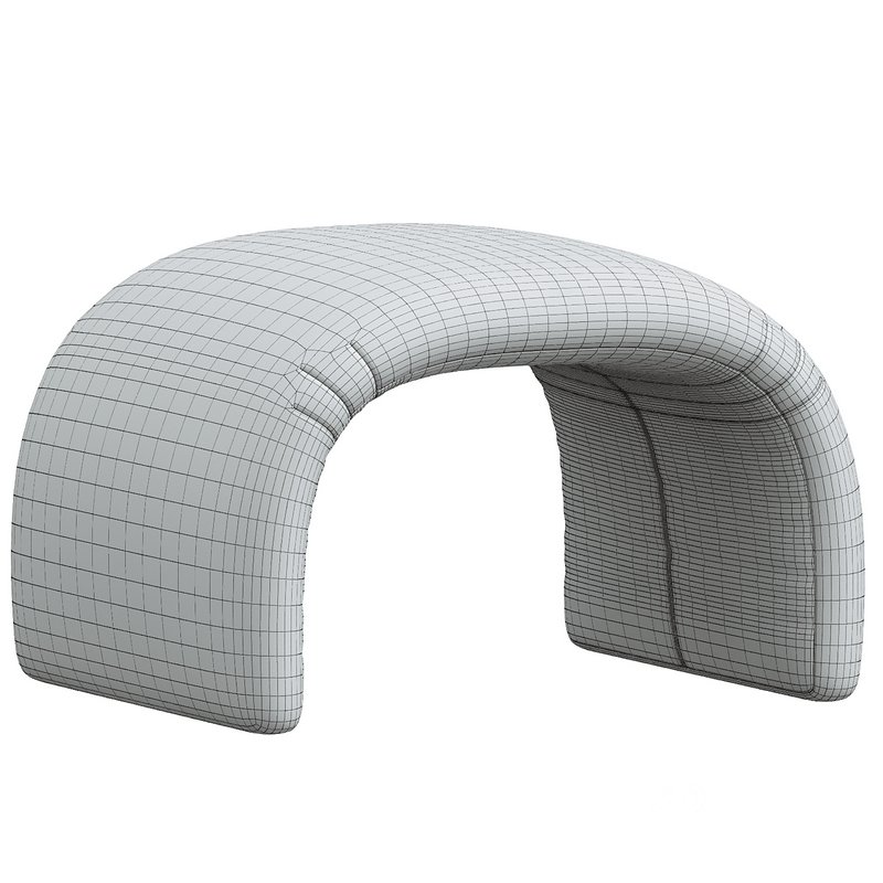 A Pair of Fiberglass Waterfall Edges Benches Ottomans Attributed to Thayer Coggin Image 3