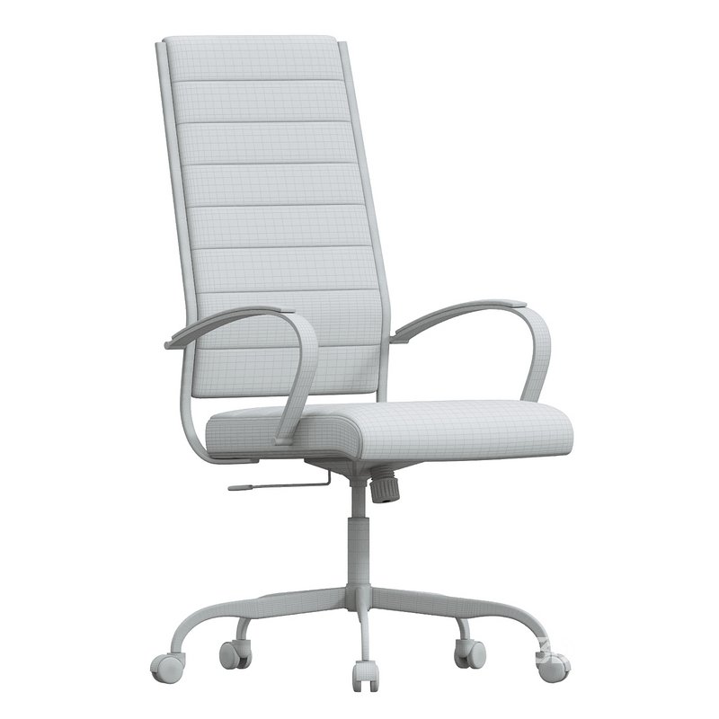 Benmar High Back Home Leather Office Chair, Navy Blue Image 3