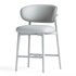Curved Linen Backrest Bar Stools - Thumbnail 3