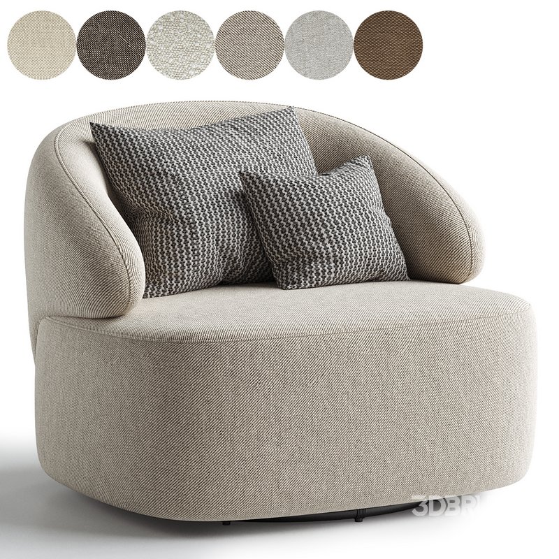 Upholstered Swivel Armchair Image 2