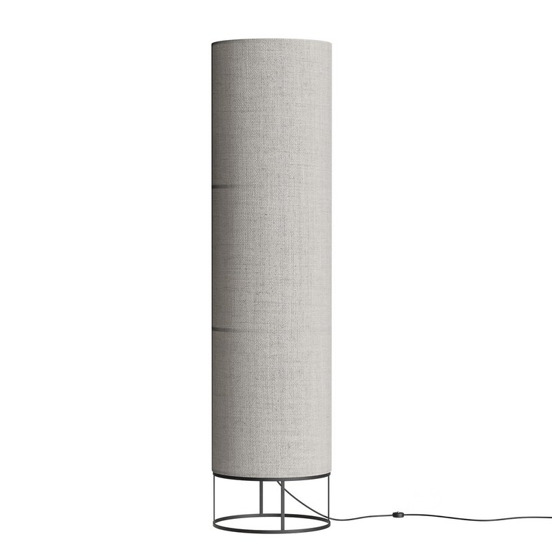 Hana 3 Light Floor Lamp in Black with Natural Linen Shade Image 4