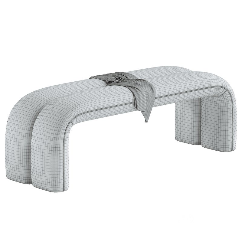 Leigh Velvet Channeled Bench Image 3