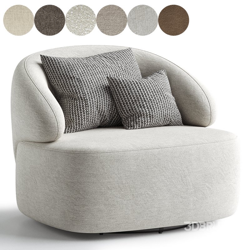 Upholstered Swivel Armchair Image 4