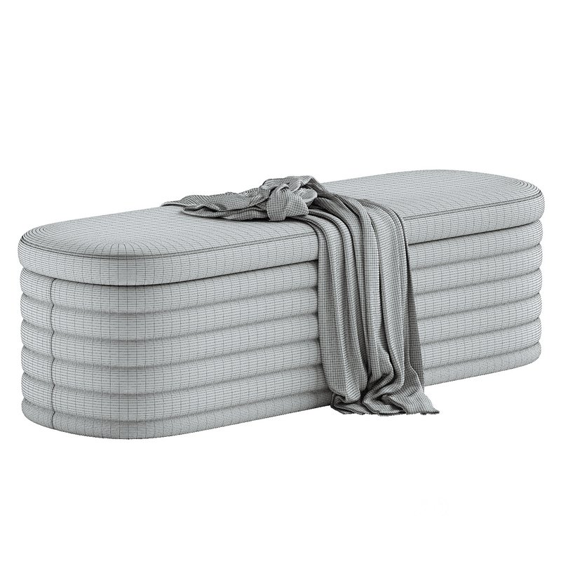 Upholstered Fabric Storage Bench Image 3