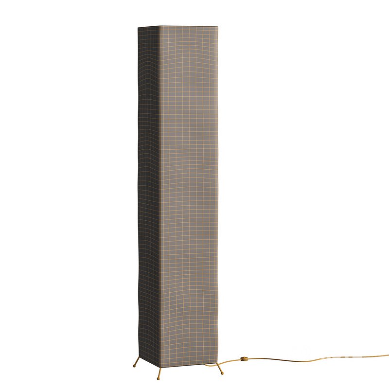 Bamboo printed white paper floor lamp Image 4