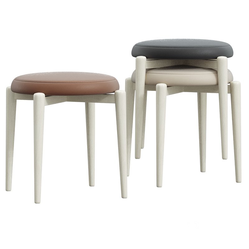 Modern Uplostered Stackable Accent Stools Image 4