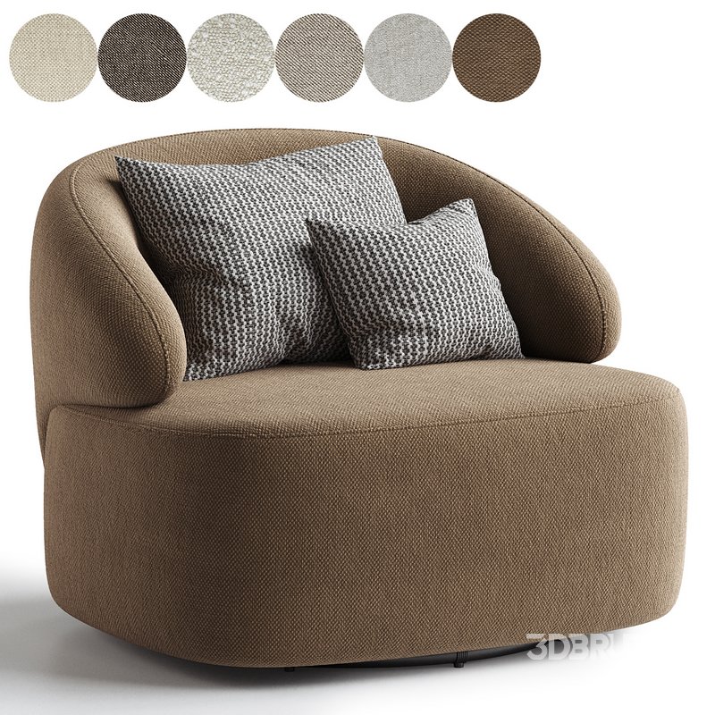 Upholstered Swivel Armchair Image 6