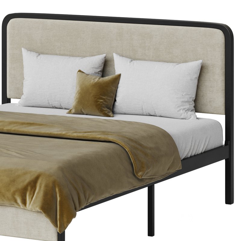 Allewie Queen Size Metal Platform Bed Image 11