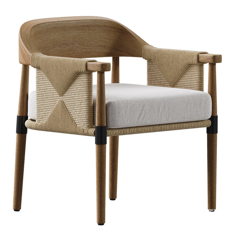 Arteriors Estes Outdoor Dining Chair Image 3