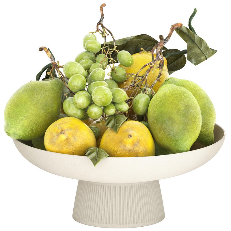 bowl of lemons and grapes Image 1