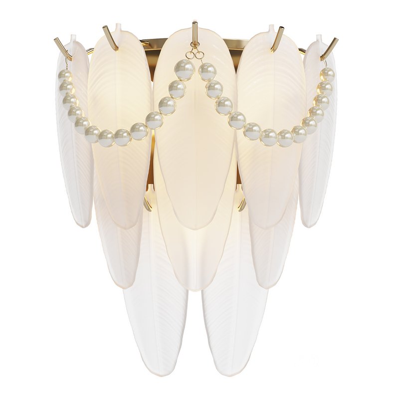 French Pearl Feather Wall Lamp Image 1
