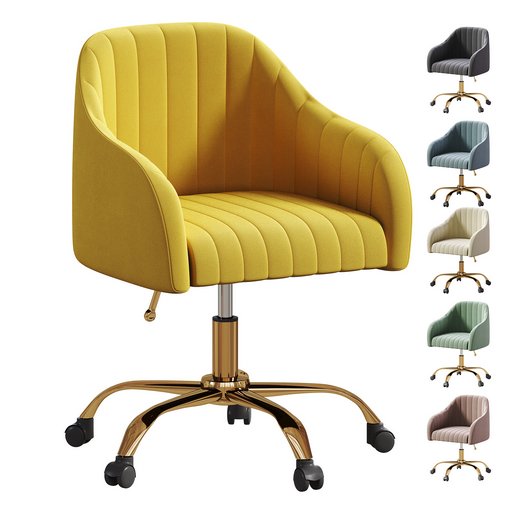 Modern Upholstered Adjustable Swivel Office Chair by HULALA HOME