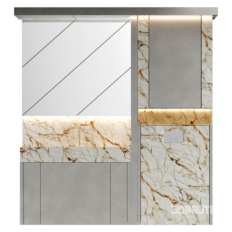 Modern bathroom furniture with stone sink Image 2