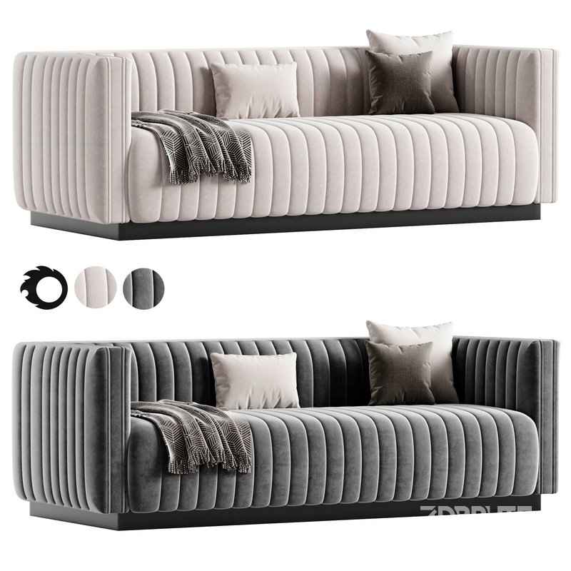 Conjure Channel Tufted Velvet Sofa Image 2