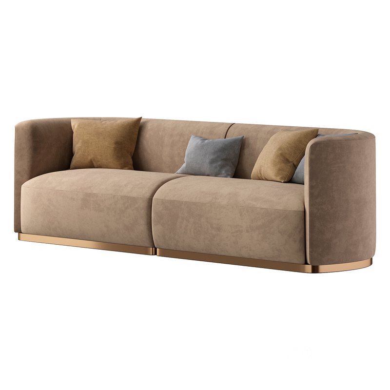 Contemporary Hand Tailored Sofa with Round Edges 2 Image 3