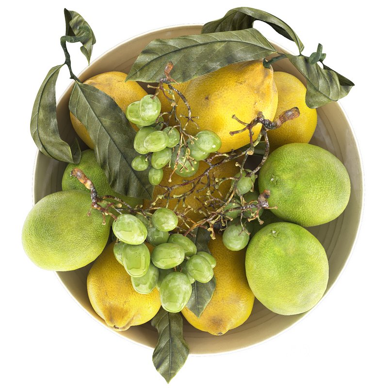 bowl of lemons and grapes Image 3
