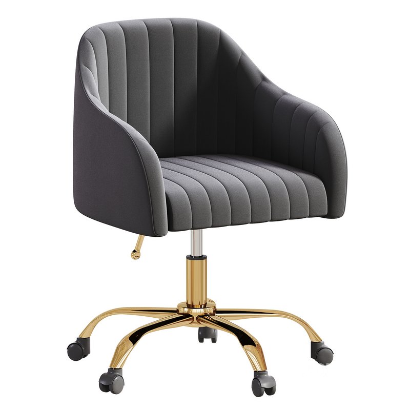 Modern Upholstered Adjustable Swivel Office Chair by HULALA HOME Image 1