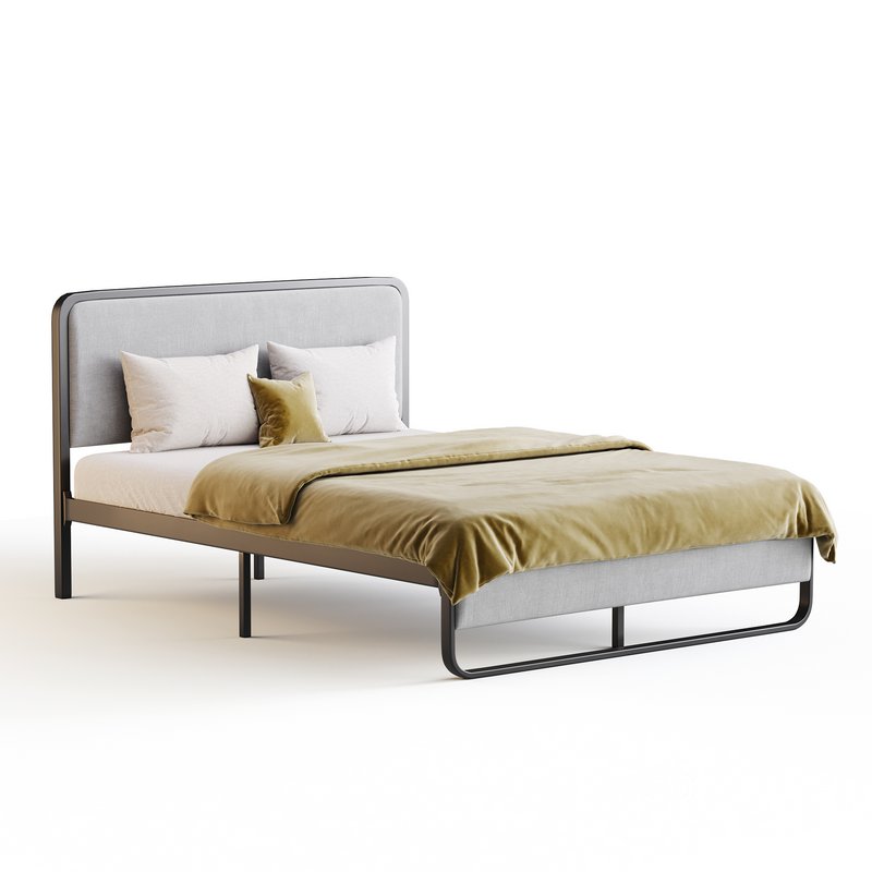 Allewie Queen Size Metal Platform Bed Image 2