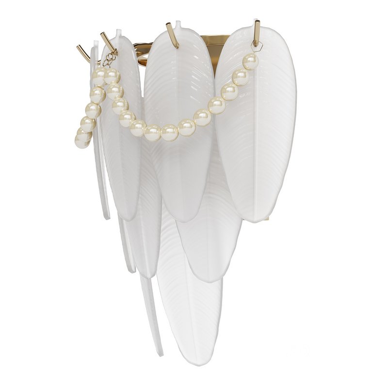 French Pearl Feather Wall Lamp Image 2