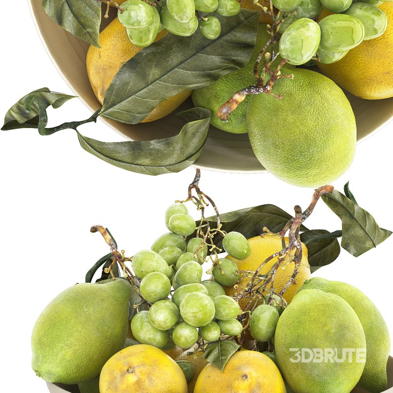 bowl of lemons and grapes Image 2