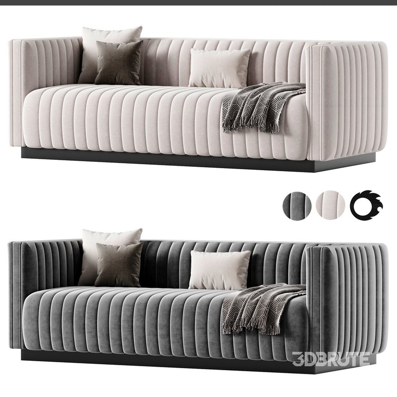Conjure Channel Tufted Velvet Sofa Image 1