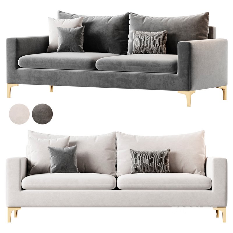 Naomi Velvet Sofa Image 3