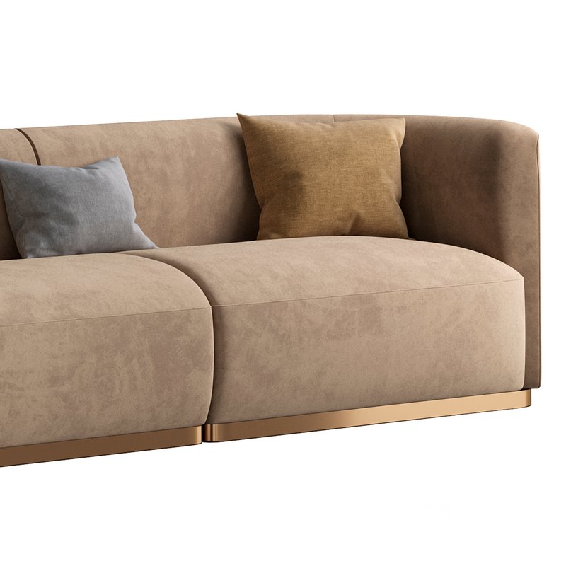 Contemporary Hand Tailored Sofa with Round Edges 2 Image 2
