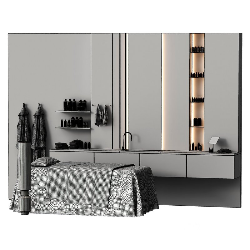 Modern spa with massage couch and accessories Image 4