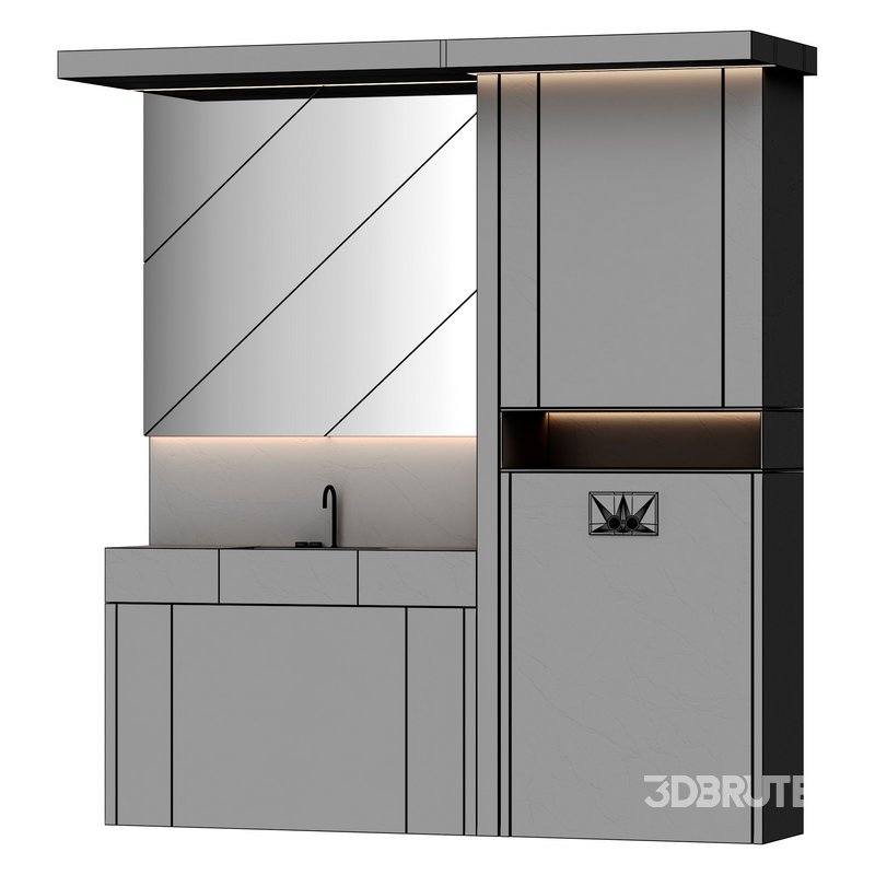 Modern bathroom furniture with stone sink Image 4