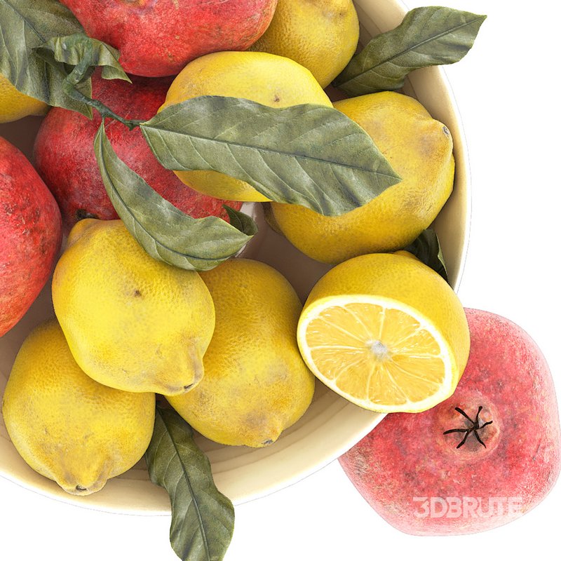 bowl of limes and pomegranates Image 3