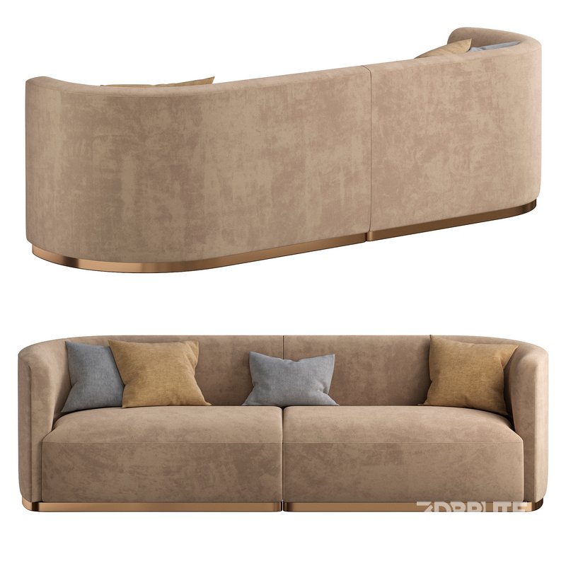 Contemporary Hand Tailored Sofa with Round Edges 2 Image 1