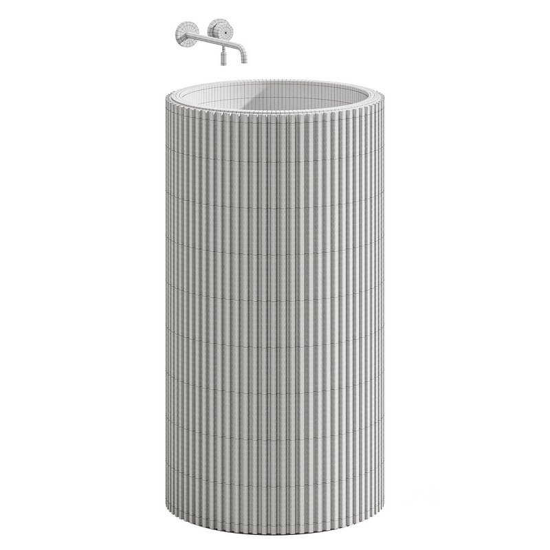 SALVATORI ADDA FREESTANDING SINK RIBBED WOOD Image 4