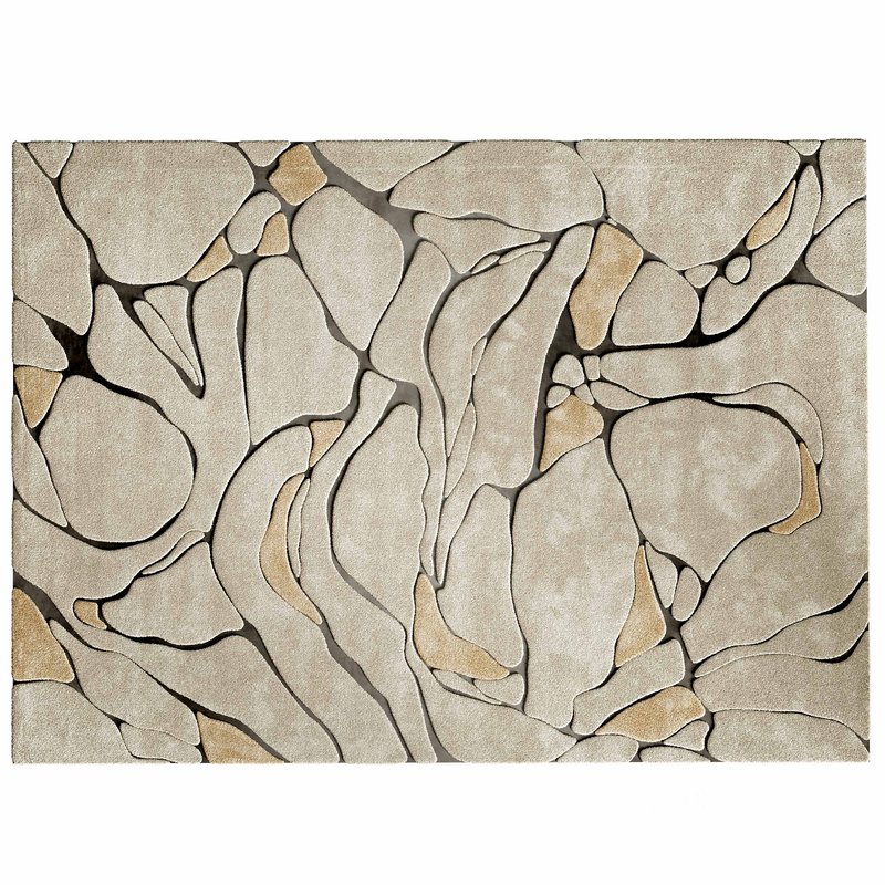 Nina Takesh Aude Teal & Ivory Rug Image 1