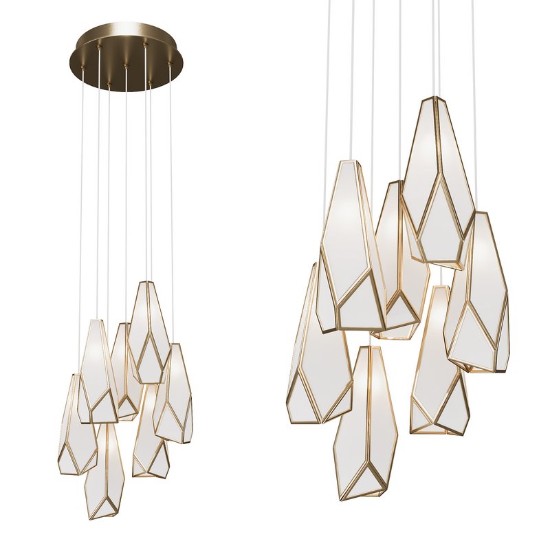 Glace White 7-Light Round Multi-Drop Pendant Image 1