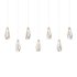 Glace White Rectangular 7-Light Multi-Drop Pendant - Thumbnail 2
