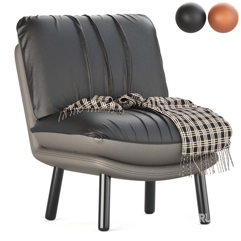 Zuiver Lazy Accent Chair in Vintage Brown Image 1