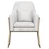Gray Velvet Accent Chair Modern Upholstered Arm Chair with Gold Legs Pillow Included - Thumbnail 3