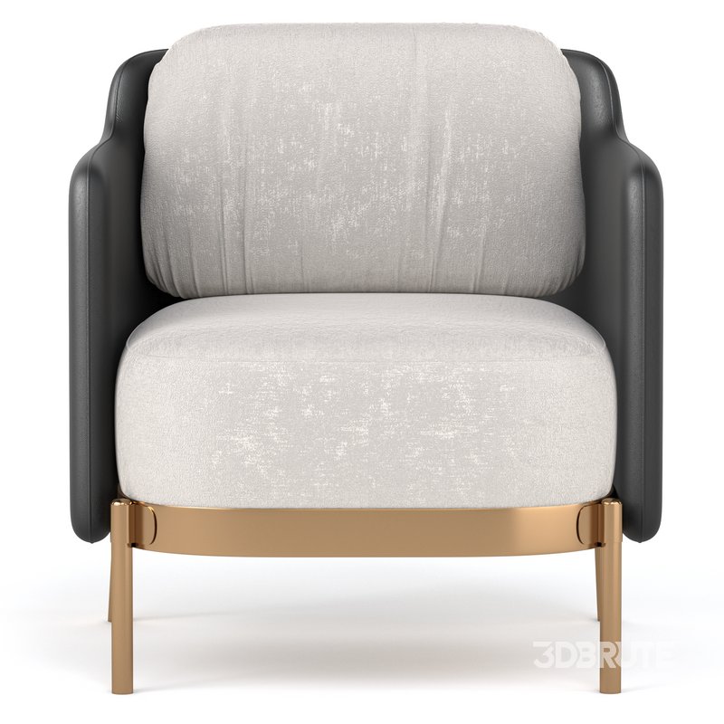 Mid_Century_Faux_Leather_Armchair Image 1