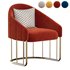 Modern Accent Chair Velvet Upholstered Chair Gold Base - Thumbnail 3