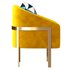 Modern Accent Chair Cotton&Linen Upholstered Metal in Gold - Thumbnail 2