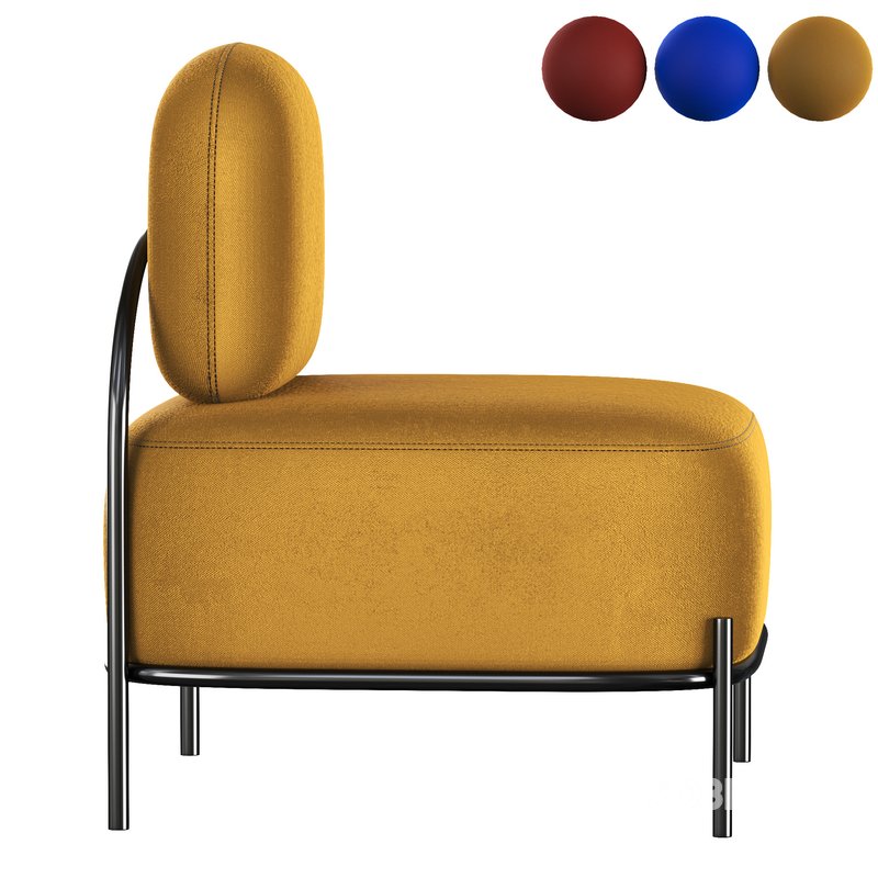 Pink Linen Upholstered Armless Accent Chair Black Leg Image 3