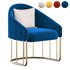 Modern Accent Chair Velvet Upholstered Chair Gold Base - Thumbnail 2